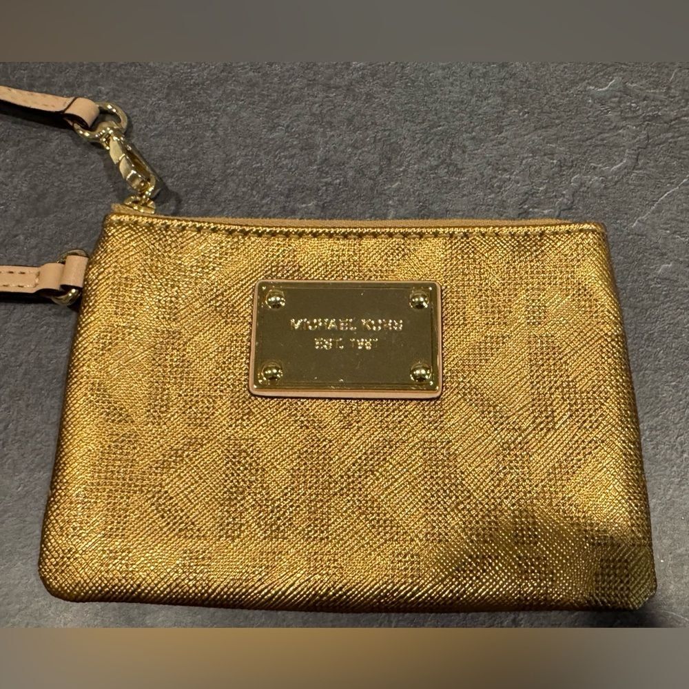 Michael Kors Gold MK Wristlet - Picture 2 of 7